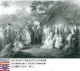 Religionsgeschichte, Londoner Missionsgesellschaft in Otaheite (Tahiti) unter Leitung von James Wilson (1759/60-1814) / Gruppenaufnahme, Szenenbild