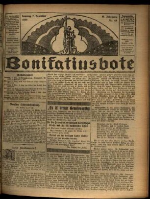 Erste Ausgabe vom Sonntag, den 07. Dezember 1924.