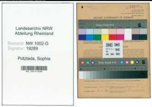Entnazifizierung Sophia Potztada, geb. 05.05.1914 (Gastwirtin)