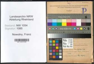 Entnazifizierung Franz Nowotny , geb. 01.10.1876 (Reg.Inspektor)