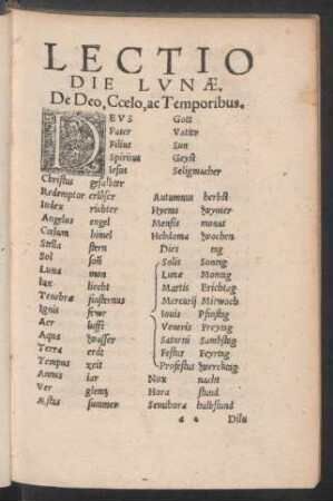 Lectio Die Lunae.