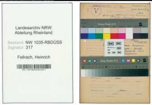 Entnazifizierung Heinrich Fellrach , geb. 14.08.1892 (Kaufmaennischer Angestellter)