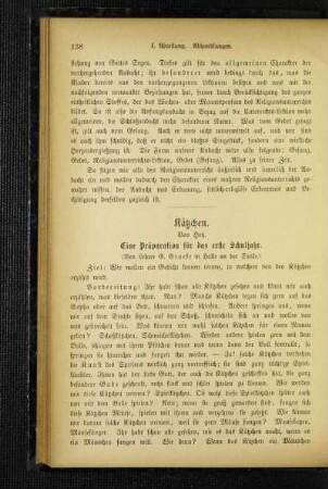 Kätzchen : von Hey ; eine Präparation für das erste Schuljahr