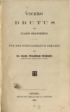 Brutus de claris oratoribus