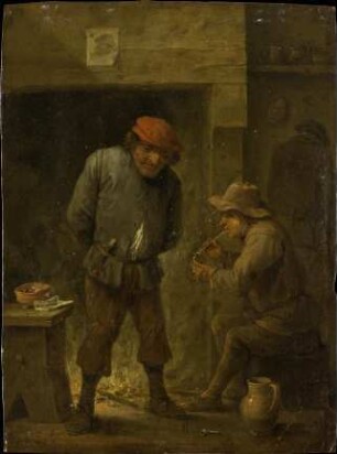 Zwei Bauern am Kamin