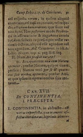 Cap. XVII. De Continentia.