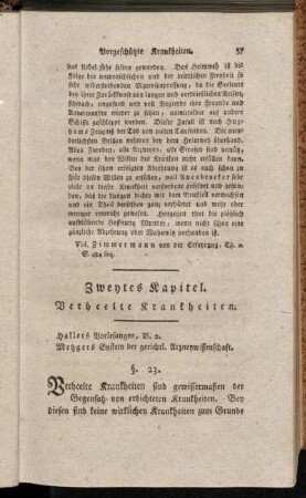 Zweytes Kapitel. Verheelte Krankheiten.