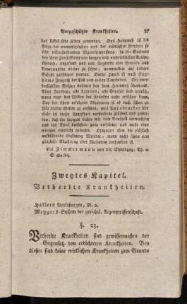 Zweytes Kapitel. Verheelte Krankheiten.