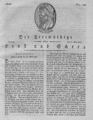 No. 193, Freitag den 26. September 1806