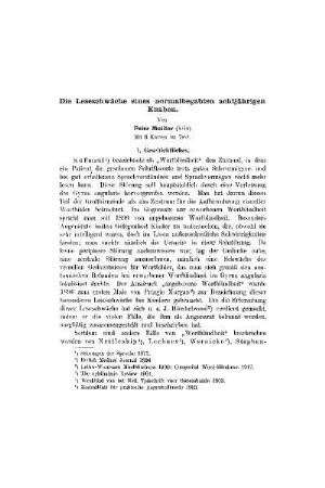 Die Leseschwäche eines normalbegabten achtjährigen Knaben