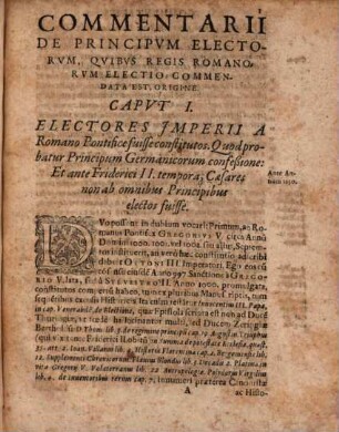 Commentarius de Principum Electorum quibus Regis Romanorum electio commendata est origine