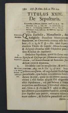 Titulus XXIV. De Sepulturis.