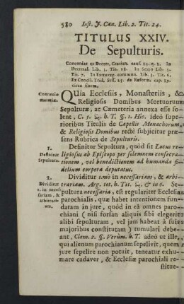Titulus XXIV. De Sepulturis.