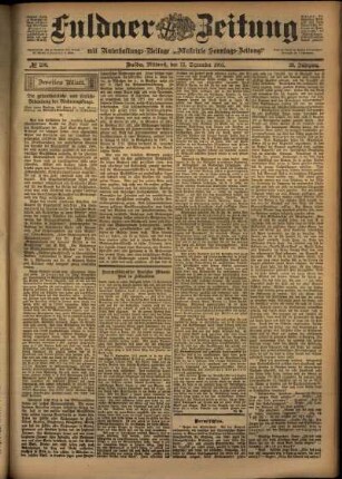 Zweite Ausgabe vom Mittwoch, den 11. September 1901.