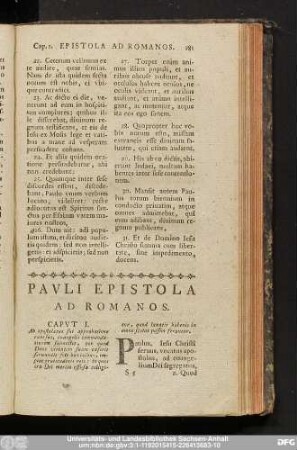 Pauli Epistola Ad Romanos.