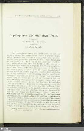 Lepidopteren des südlichen Urals