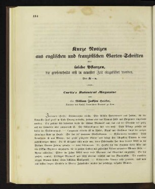 Kurze Notizen aus englischen und französischen Garten-Schriften