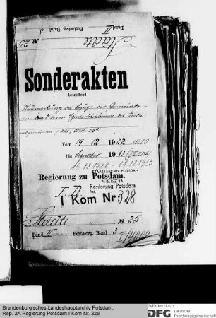 Neuregelung der Bezüge der Gemeindebeamten und ihrer Hinterbliebenen in den Städten