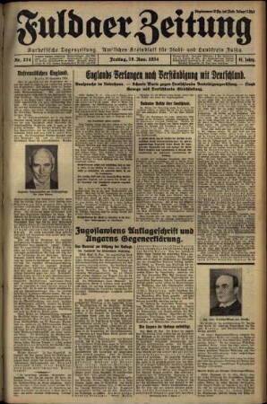 Erste Ausgabe vom Freitag, den 30. November 1934.