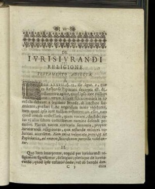 De Iurisiurandi Religione Testamento Adiecta.