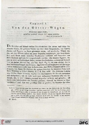 Capitel I: Von den Götter-Wägen