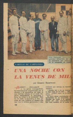 Una noche con la Venus de Milo : Familias de campeones