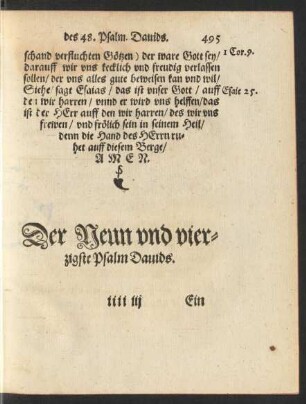Der Neun und vierzigste Psalm Davids.