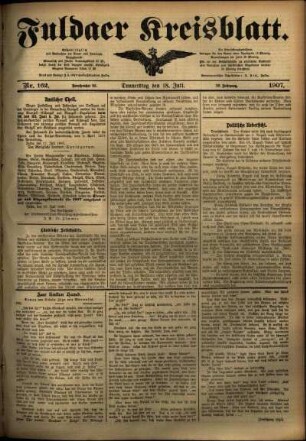 Ausgabe vom Donnerstag, den 18. Juli 1907.