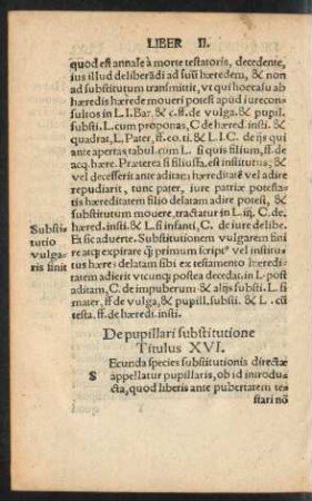 De pupillari substitutione Titulus XVI.