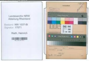 Entnazifizierung Heinrich Van Rieth , geb. 02.07.1899 (Kaufm.Angestellter)
