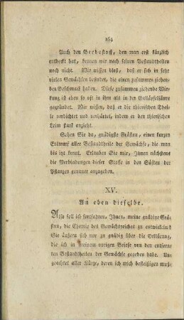 XV. An eben dieselbe.