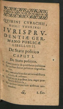 Libellus II. De Statu politico.