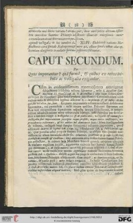 Caput secundum