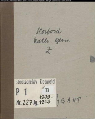 Zivilstandsregister der katholischen Gemeinde Herford, Kreis Herford (GAHT 1808-1813) (Gemeinde: Katholische Gemeinde Herford)