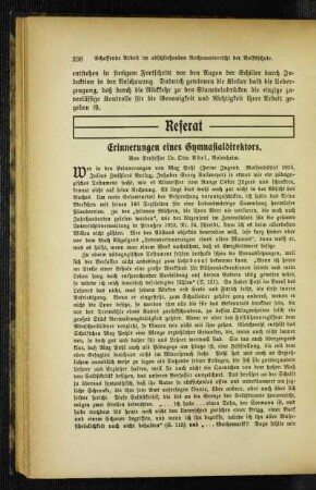 Erinnerungen eines Gymnasialdirektors