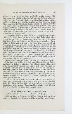 23. Die Schlacht bei Lützen. 6. November 1632