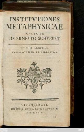 Institvtiones Metaphysicae