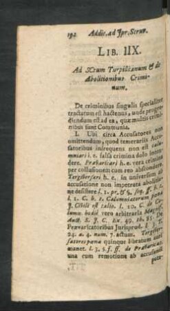 Lib. [Tit.] IIX. Ad Sctum Turpillianum & de Abolitionibus Criminum