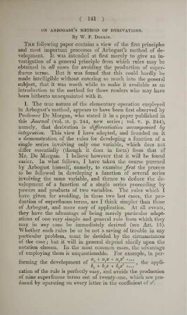 On Arbogast's method of derivations.