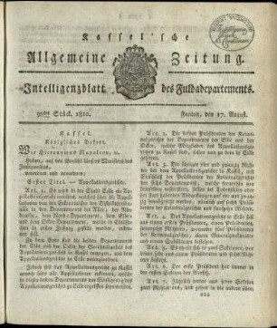 98tes Stueck, Freitag, den 17. August 1810