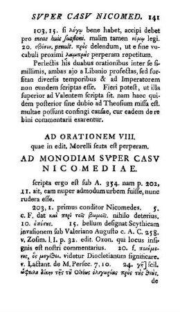 Ad Orationem VIII. ... Ad Monodiam Super Casu Nicomediae [-] Ad Orationem X. Consularem