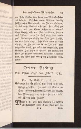 III. Predigt: Leibliche Wohlthaten des verflossenen Kirchenjahres.