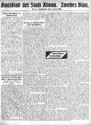 Nummer 23. Zweites Blatt. : Sonnabend, den 6. Juni 1925