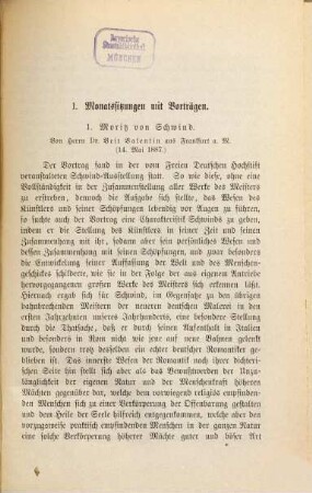 Berichte des Freien Deutschen Hochstiftes zu Frankfurt am Main. 4, 4. 1888