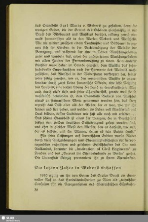 Die letzen Jahre in Webers Schaffen
