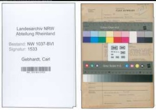 Entnazifizierung Carl Gebhardt , geb. 26.02.1893 (Arbeiter)