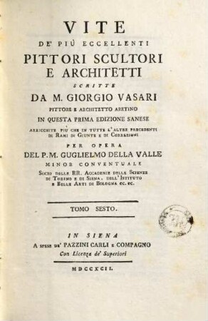 Vite de' più eccellenti pittori, scultori e architetti, 6