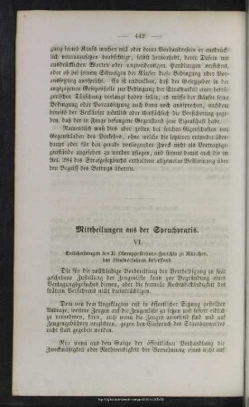 Mittheilungen aus der Spruchpraxis