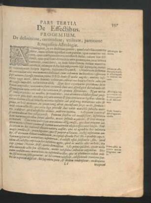 Prooemium. De definitione, certitudine, utilitate, partitione & requisitis Astrologiae.