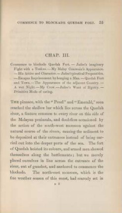 Chap. III. Commence to blockade Quedah Fort. - Jadee's imaginary ...